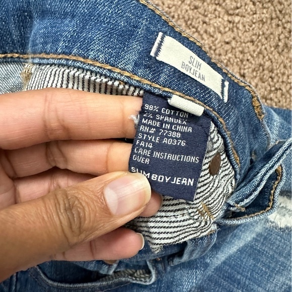 Madewell Women's Distressed Slim Boyjean in Blue Color sz 24 - Picture 8 of 14